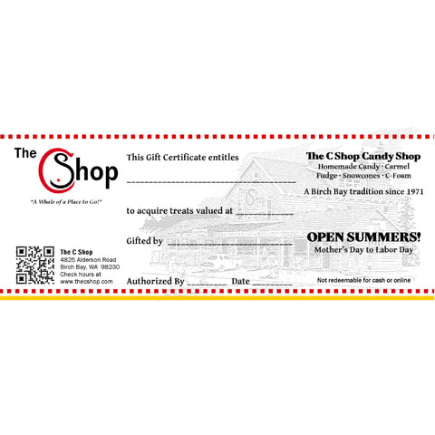The C Shop Gift Certificate